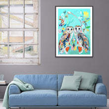 Lade das Bild in den Galerie-Viewer, Eule - voller quadratischer Diamant - 40x30cm