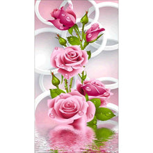 Lade das Bild in den Galerie-Viewer, Rosa Blume - voller runder Diamant - 30x50cm