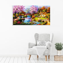Lade das Bild in den Galerie-Viewer, Landschaft - voller runder Diamant - 55x100cm