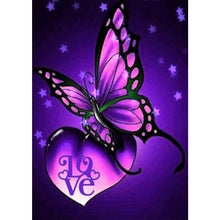 Lade das Bild in den Galerie-Viewer, Schmetterling - voller runder Diamant - 40x30cm