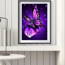 Lade das Bild in den Galerie-Viewer, Schmetterling - voller runder Diamant - 40x30cm