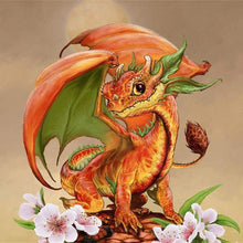 Lade das Bild in den Galerie-Viewer, Drache - voller runder Diamant - 30x30cm