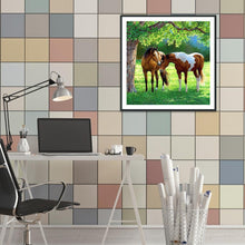 Lade das Bild in den Galerie-Viewer, Pferd - voller runder Diamant - 30x30cm