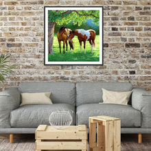 Lade das Bild in den Galerie-Viewer, Pferd - voller runder Diamant - 30x30cm