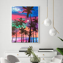 Lade das Bild in den Galerie-Viewer, Kokosnussbaum - voller runder Diamant - 30x40cm