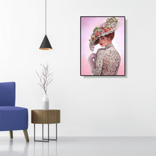 Lade das Bild in den Galerie-Viewer, Lady Lächeln - voller runder Diamant - 30x40cm