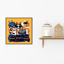 Lade das Bild in den Galerie-Viewer, Katzen - voller runder Diamant - 30x30cm