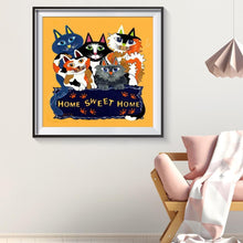 Lade das Bild in den Galerie-Viewer, Katzen - voller runder Diamant - 30x30cm