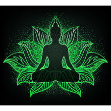 Lade das Bild in den Galerie-Viewer, Buddha-Statue leuchtend - voller runder Diamant -