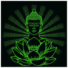 Lade das Bild in den Galerie-Viewer, Leuchtende Buddha-Statue - voller runder Diamant - 35x35cm