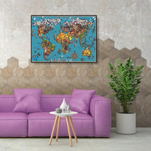 Lade das Bild in den Galerie-Viewer, Schmetterling Karte - voller runder Diamant - 50x40cm