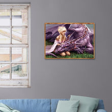 Lade das Bild in den Galerie-Viewer, Mädchen-Drachen - volle Diamant-Malerei - 40x30cm