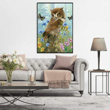 Lade das Bild in den Galerie-Viewer, Blume Eule - voller Diamant-Malerei - 30x40cm