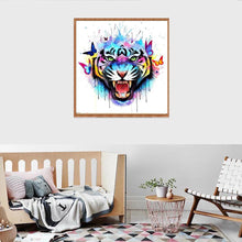 Lade das Bild in den Galerie-Viewer, Bunte Tiger - voller runder Diamant - 30x30cm