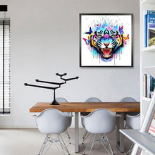 Lade das Bild in den Galerie-Viewer, Bunte Tiger - voller runder Diamant - 30x30cm