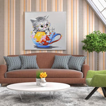 Lade das Bild in den Galerie-Viewer, Tasse Katze - volle Diamant-Malerei - 30x30cm