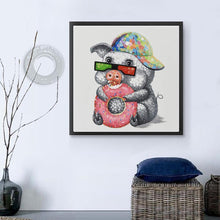 Lade das Bild in den Galerie-Viewer, Cooles Schwein - voller runder Diamant - 30x30cm