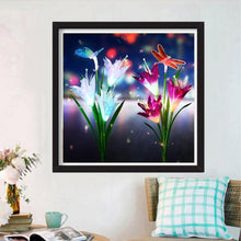 Lade das Bild in den Galerie-Viewer, Libelle Blume - voller runder Diamant - 30x30cm