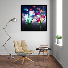 Lade das Bild in den Galerie-Viewer, Libelle Blume - voller runder Diamant - 30x30cm