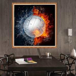 Fußball - volle Diamant-Malerei - 30x30cm