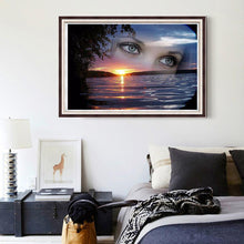 Lade das Bild in den Galerie-Viewer, Augen Meer - volle Diamant-Malerei - 40x30cm