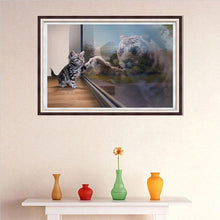 Lade das Bild in den Galerie-Viewer, Katze Tiger - volle Diamant-Malerei - 40x30cm