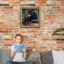 Lade das Bild in den Galerie-Viewer, Schwarzbär - voller runder Diamant - 30x30cm