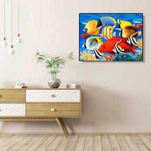 Lade das Bild in den Galerie-Viewer, Bunte Fische - voller runder Diamant - 40x30cm