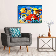 Lade das Bild in den Galerie-Viewer, Bunte Fische - voller runder Diamant - 40x30cm
