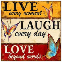 Lade das Bild in den Galerie-Viewer, Positives Wort - voller runder Diamant - 35x35cm