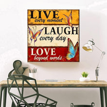 Lade das Bild in den Galerie-Viewer, Positives Wort - voller runder Diamant - 35x35cm