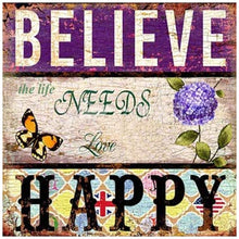 Lade das Bild in den Galerie-Viewer, Positives Wort - voller runder Diamant - 35x35cm