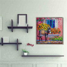 Lade das Bild in den Galerie-Viewer, Esel Blumen - voller runder Diamant - 30x30cm