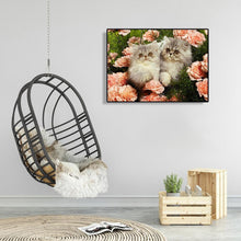 Lade das Bild in den Galerie-Viewer, Blume Katze - volle Diamant-Malerei - 40x30cm