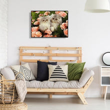 Lade das Bild in den Galerie-Viewer, Blume Katze - volle Diamant-Malerei - 40x30cm