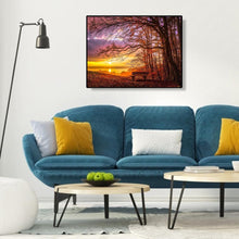 Lade das Bild in den Galerie-Viewer, Wald Sonnenuntergang - volle Diamant-Malerei - 40x30cm