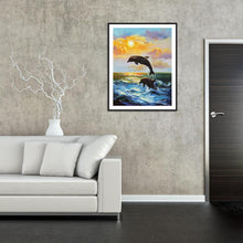 Lade das Bild in den Galerie-Viewer, Delphin - volle Diamant-Malerei - 40x30cm