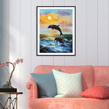 Lade das Bild in den Galerie-Viewer, Delphin - volle Diamant-Malerei - 40x30cm