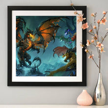 Lade das Bild in den Galerie-Viewer, Drachenkrieg - volle Diamant-Malerei - 40x40cm