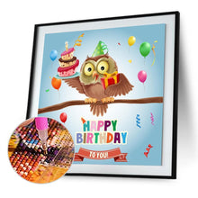 Lade das Bild in den Galerie-Viewer, Vögel Geburtstag - volle Diamant-Malerei - 30x30cm