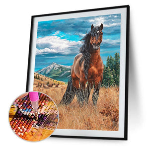 Pferdetiere - volle Diamant-Malerei - 30x40cm
