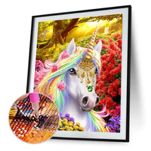 Lade das Bild in den Galerie-Viewer, Blume Pferd Tiere - volle Diamant-Malerei - 30x40cm
