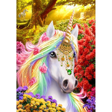 Lade das Bild in den Galerie-Viewer, Blume Pferd Tiere - volle Diamant-Malerei - 30x40cm