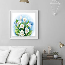Lade das Bild in den Galerie-Viewer, Calla Blumenwand - volle Diamant-Malerei - 30x30cm