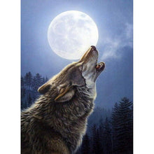 Lade das Bild in den Galerie-Viewer, Heulender Wolf - volle Diamant-Malerei - 40x30cm