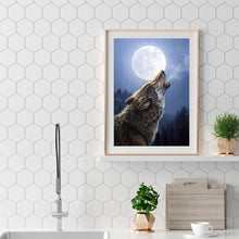 Lade das Bild in den Galerie-Viewer, Heulender Wolf - volle Diamant-Malerei - 40x30cm
