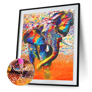 Bunte Elefant - volle Diamant-Malerei - 40x30cm