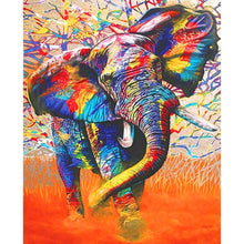 Lade das Bild in den Galerie-Viewer, Bunte Elefant - volle Diamant-Malerei - 40x30cm
