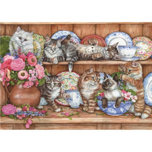 Lade das Bild in den Galerie-Viewer, Blumenschale Katze - voller Diamant-Malerei - 30x40cm