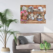Lade das Bild in den Galerie-Viewer, Blumenschale Katze - voller Diamant-Malerei - 30x40cm